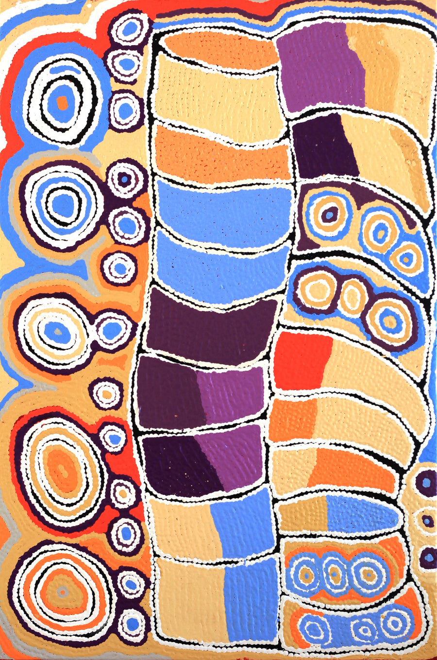 Aboriginal Artwork by Nancy Napanangka Gibson, Mina Mina Jukurrpa, 91x61cm
