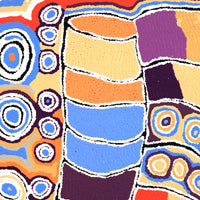 Aboriginal Artwork by Nancy Napanangka Gibson, Mina Mina Jukurrpa, 91x61cm