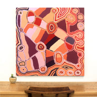 Aboriginal Artwork by Nancy Napanangka Gibson, Mina Mina Jukurrpa, 91x91cm