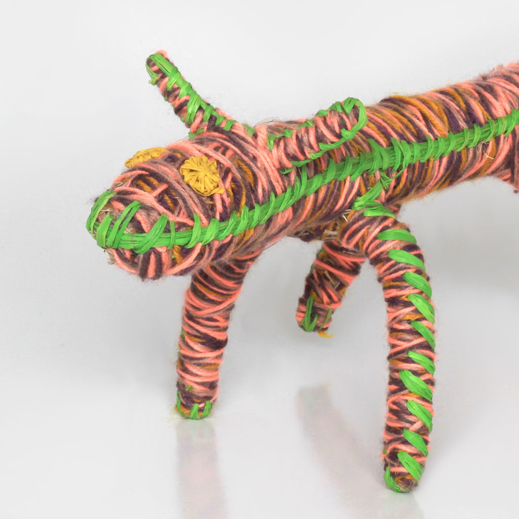 Aboriginal Artwork by Nancy Jackson Nanana - Tjanpi Papa (dog) Sculpture