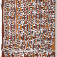 Aboriginal Artwork by Napurrawuy #2 Wunuŋmurra Djapana, Buyku, 129x28cm Bark