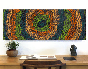 Aboriginal Artwork by Nardia Napurrurla Stafford, Ngurlu Jukurrpa (Native Seed Dreaming), 122x46cm - ART ARK®