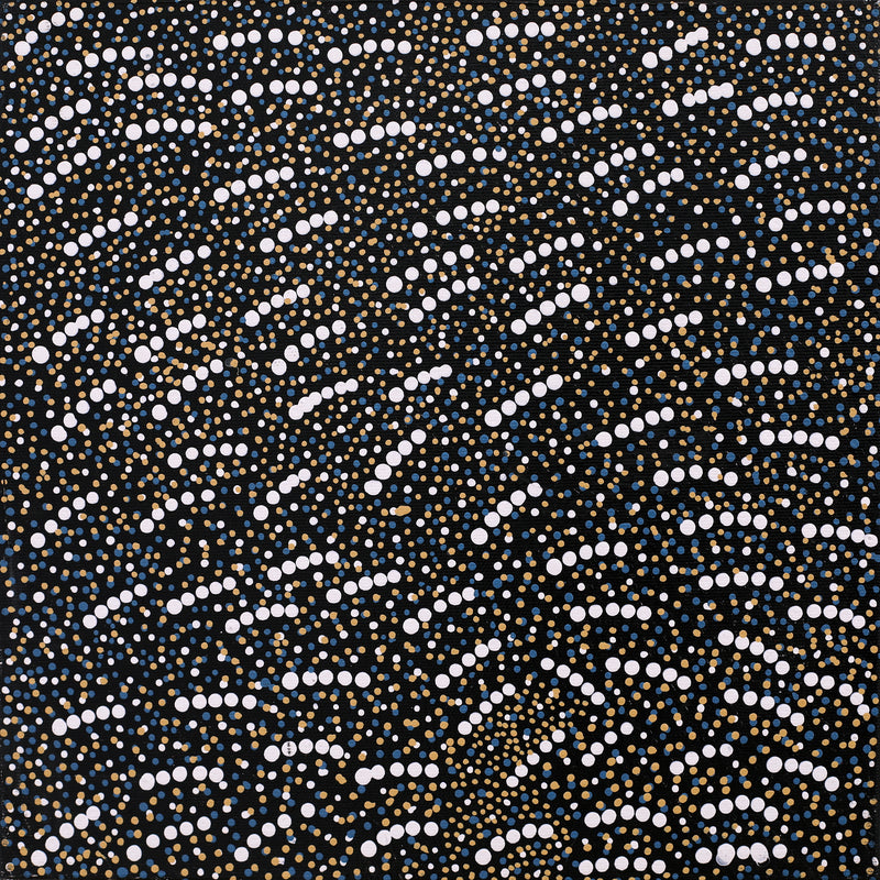 Aboriginal Artwork by Nardia Napurrurla Stafford, Ngurlu Jukurrpa (Native Seed Dreaming), 30x30cm