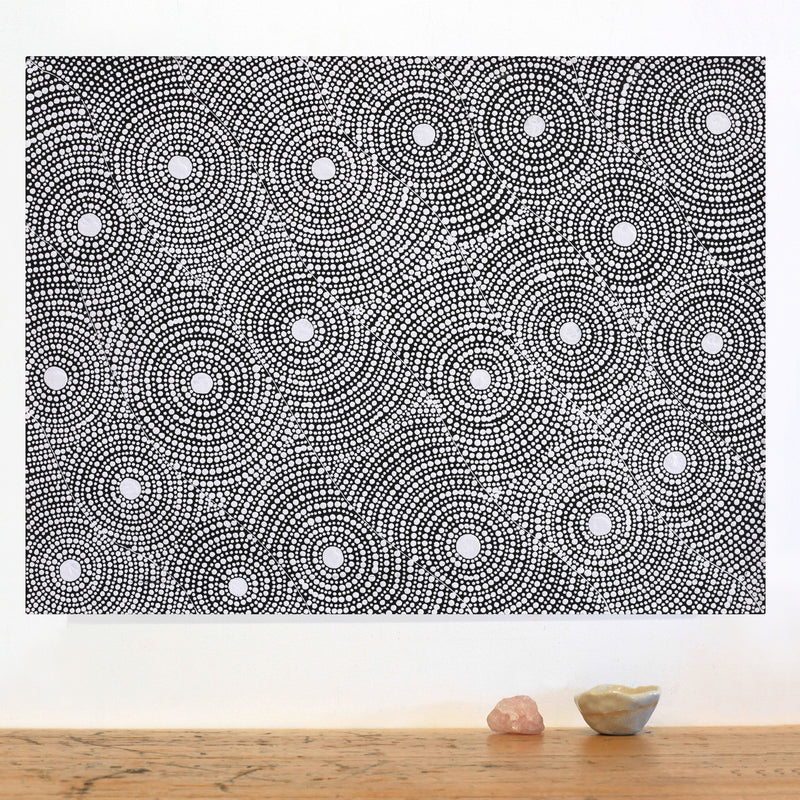 Aboriginal Artwork by Nardia Napurrurla Stafford, Ngurlu Jukurrpa (Native Seed Dreaming), 61x46cm