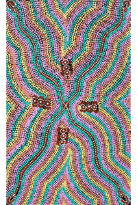 Aboriginal Artwork by Narelle Nangala Brown, Watiya-warnu Jukurrpa (Seed Dreaming), 76x46cm - ART ARK®