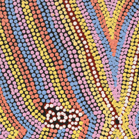 Aboriginal Artwork by Narelle Nangala Brown, Watiya-warnu Jukurrpa (Seed Dreaming), 152x61cm