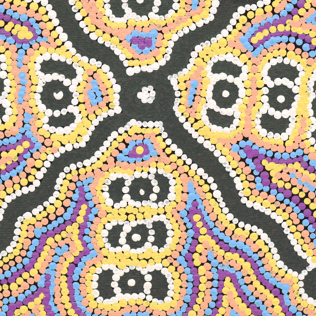 Aboriginal Artwork by Narelle Nangala Brown, Yankirri Jukurrpa (Emu Dreaming) - Ngarlikurlangu, 30x30cm