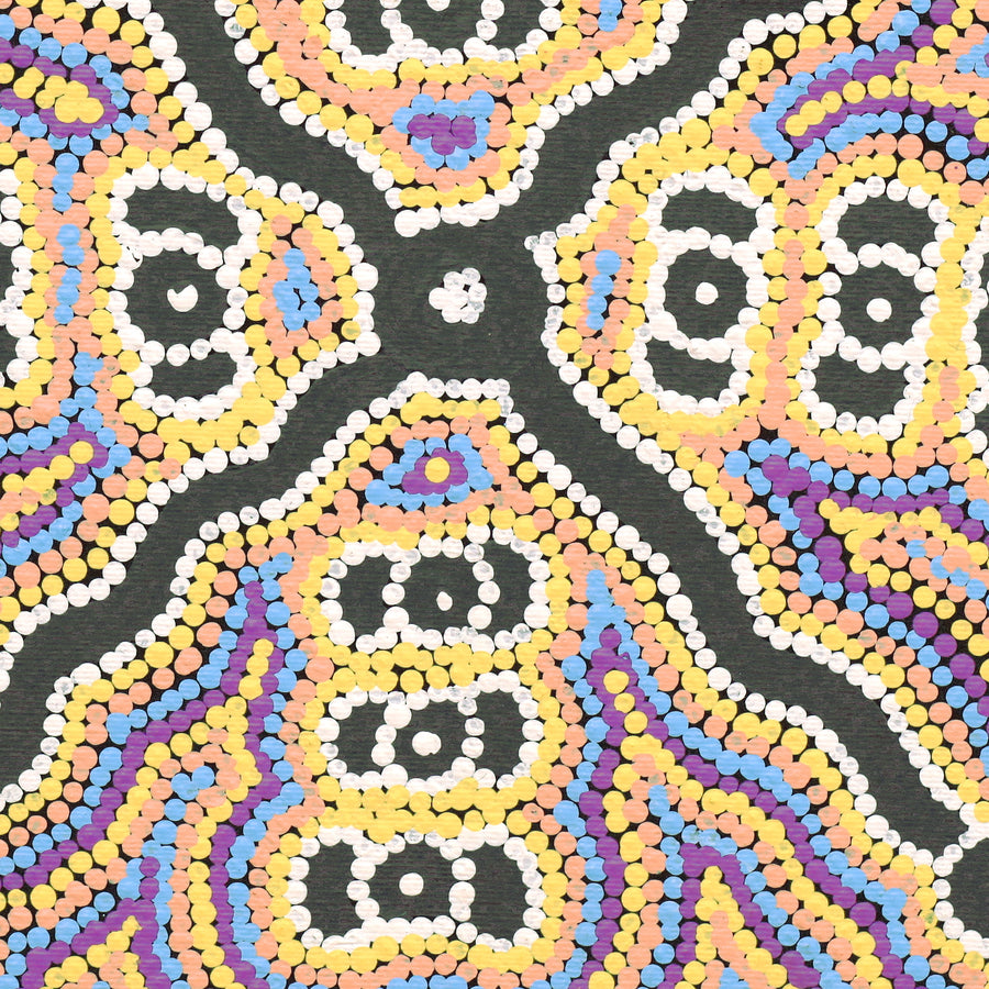 Aboriginal Artwork by Narelle Nangala Brown, Yankirri Jukurrpa (Emu Dreaming) - Ngarlikurlangu, 30x30cm