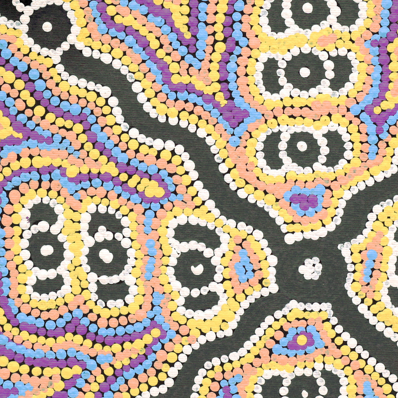Aboriginal Artwork by Narelle Nangala Brown, Yankirri Jukurrpa (Emu Dreaming) - Ngarlikurlangu, 30x30cm