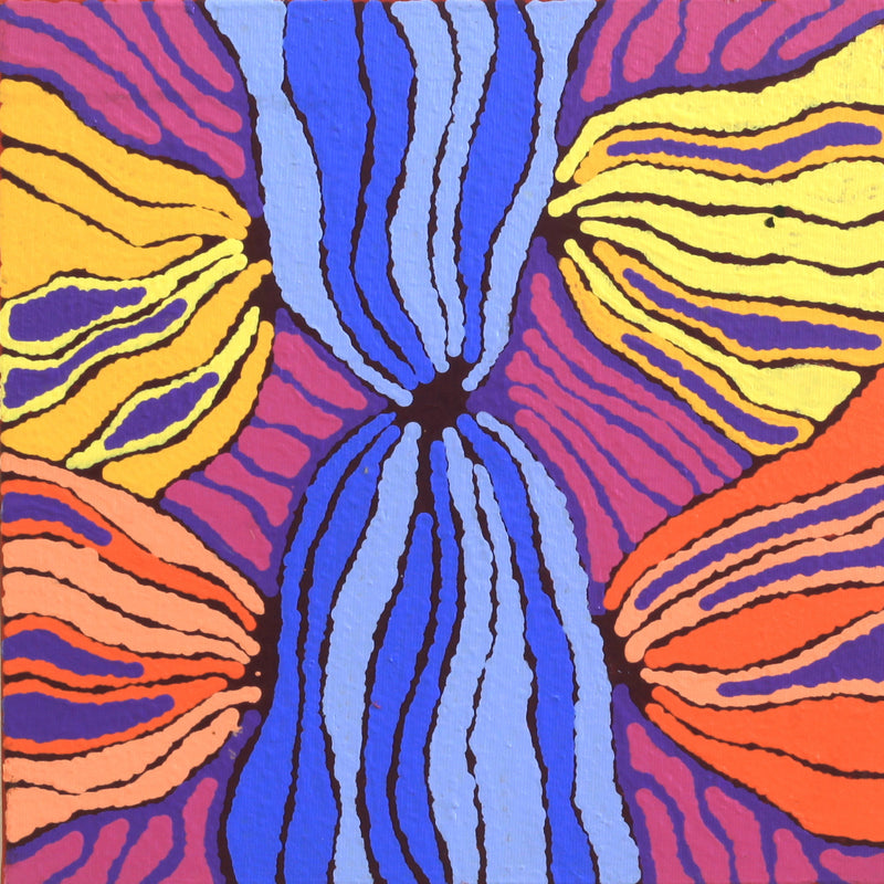 Aboriginal Artwork by Norissa Nampijinpa Watson, Ngapa Jukurrpa - Puyurru, 30x30cm