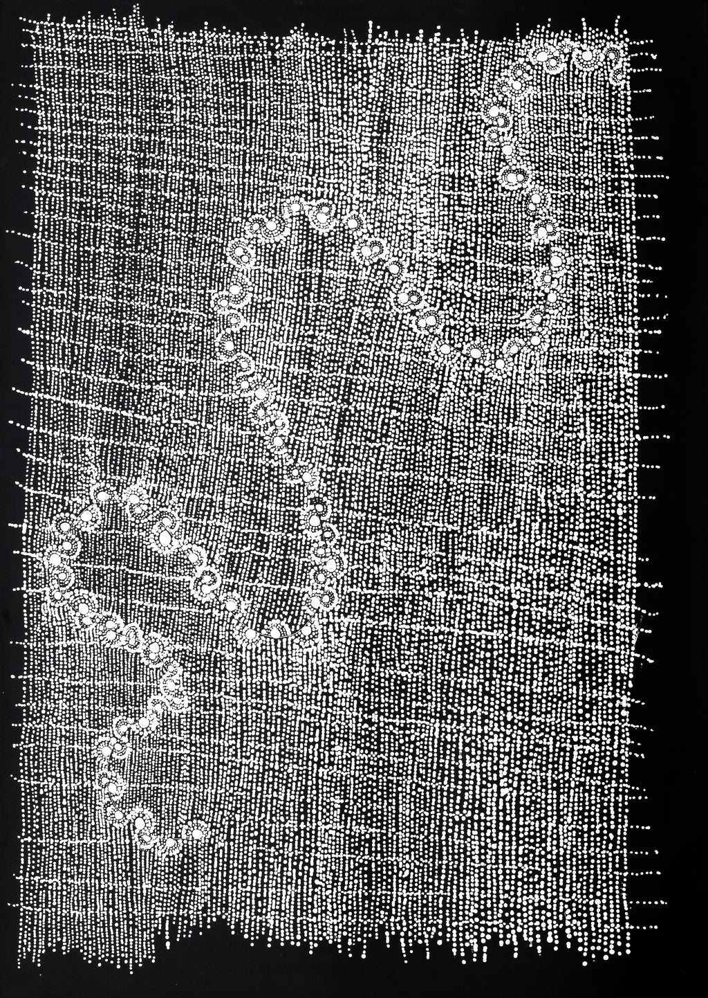 Aboriginal Artwork by Natasha Nakamarra Oldfield, Warna Jukurrpa (Snake Dreaming), 107x76cm
