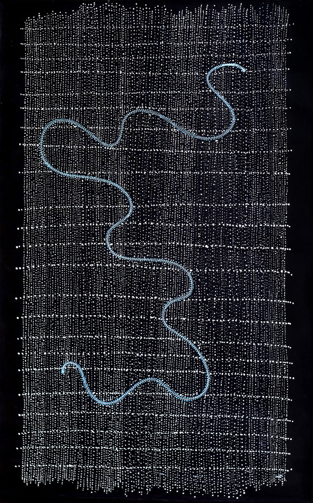 Aboriginal Artwork by Natasha Nakamarra Oldfield, Warna Jukurrpa (Snake Dreaming), 122x76cm