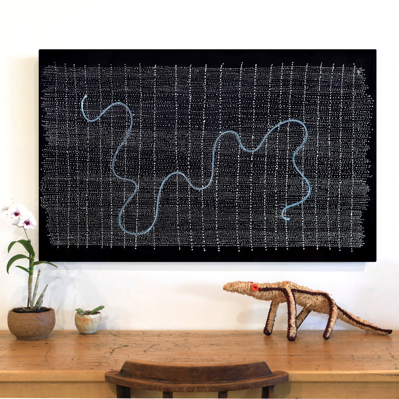 Aboriginal Artwork by Natasha Nakamarra Oldfield, Warna Jukurrpa (Snake Dreaming), 122x76cm