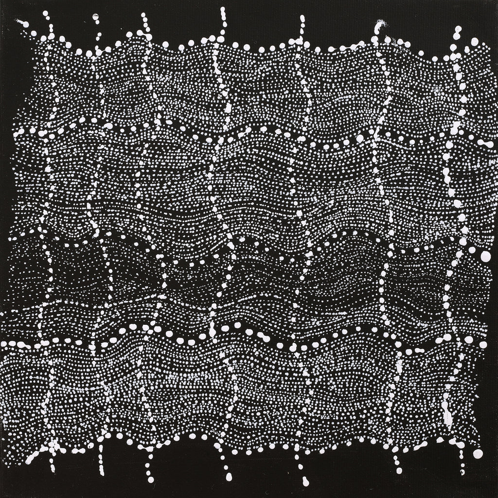 Aboriginal Artwork by Natasha Nakamarra Oldfield, Warna Jukurrpa (Snake Dreaming), 30x30cm