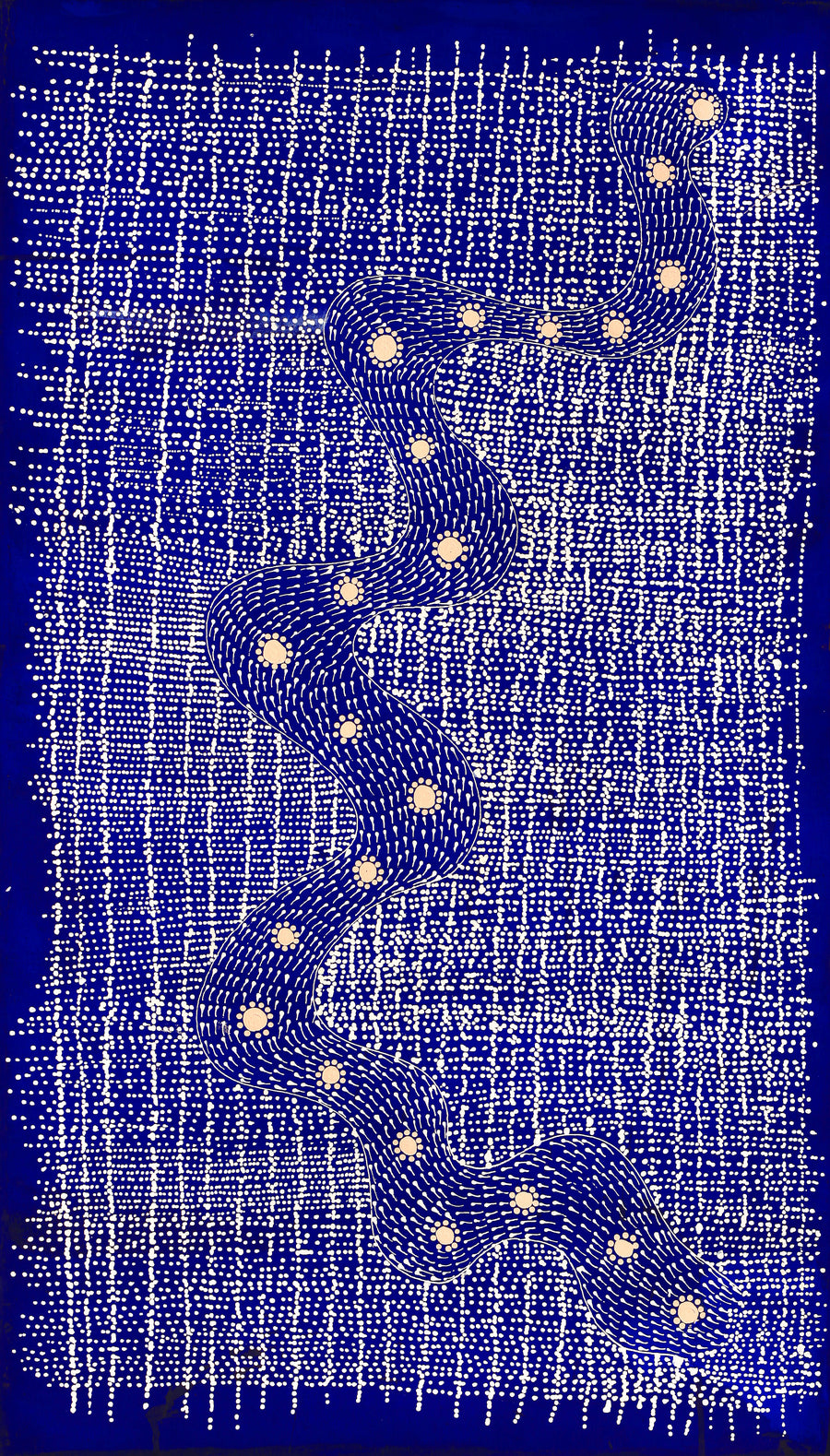 Aboriginal Artwork by Natasha Nakamarra Oldfield, Warna Jukurrpa (Snake Dreaming), 107x61cm