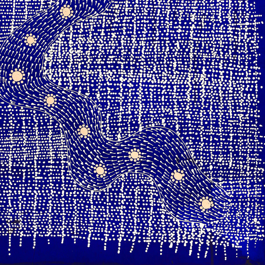 Aboriginal Artwork by Natasha Nakamarra Oldfield, Warna Jukurrpa (Snake Dreaming), 107x61cm