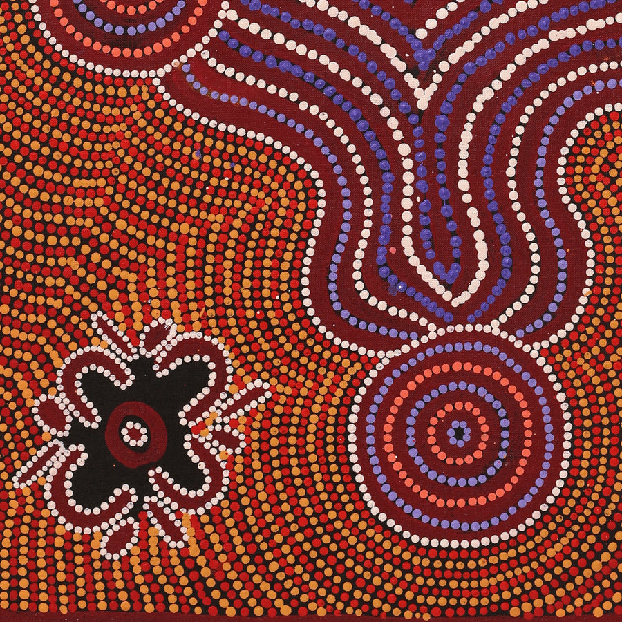 Aboriginal Artwork by Natasha Nungarrayi Spencer, Ngalyarrpa manu Puluku Jukurrpa, 76x61cm