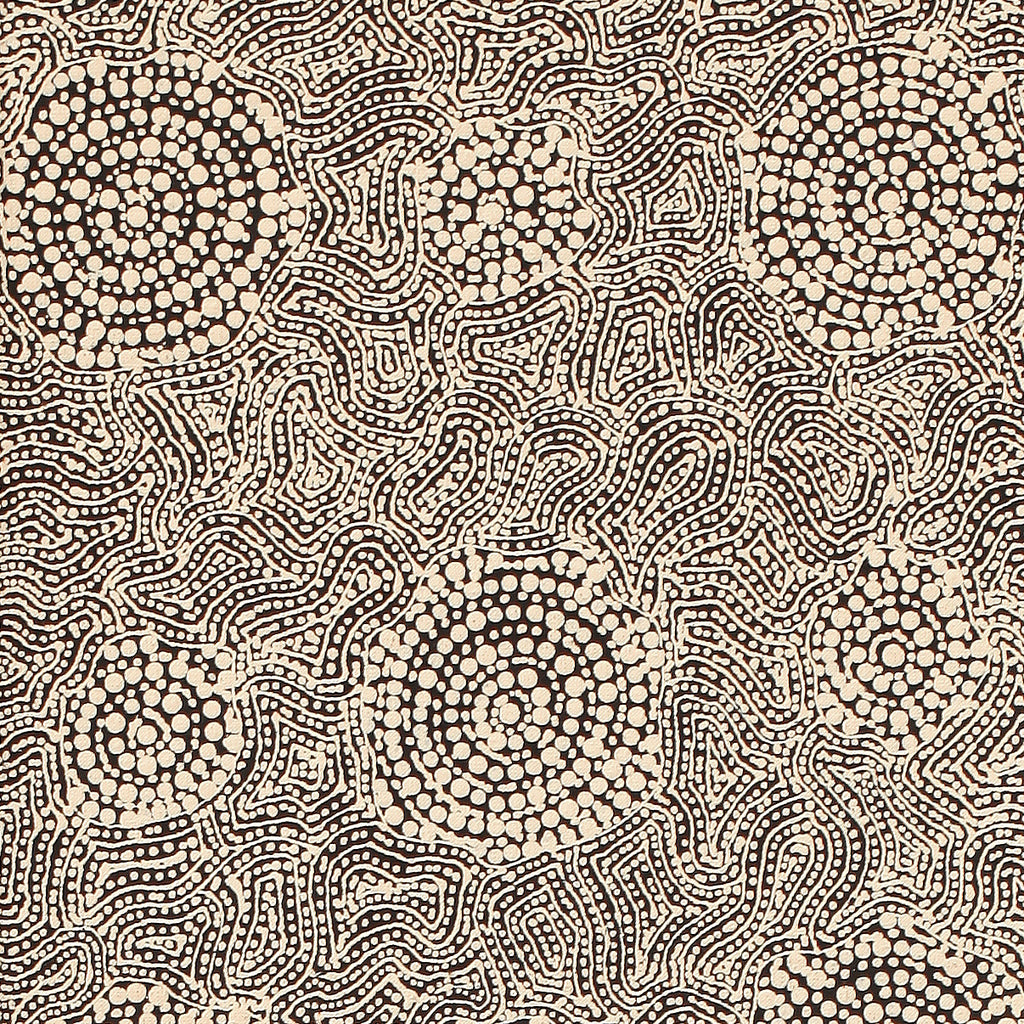 Aboriginal Artwork by Nathania Nangala Granites, Warlukurlangu Jukurrpa (Fire country Dreaming), 122x30cm