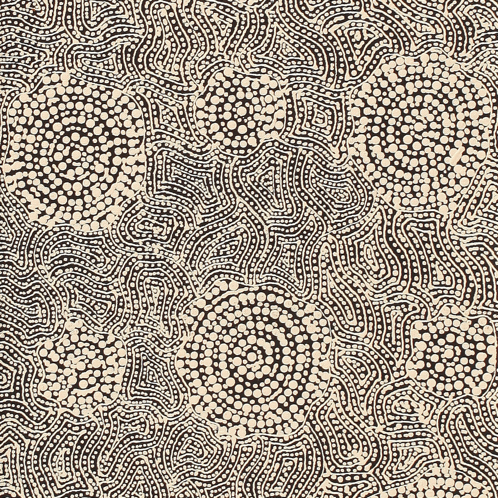 Aboriginal Artwork by Nathania Nangala Granites, Warlukurlangu Jukurrpa (Fire country Dreaming), 122x30cm