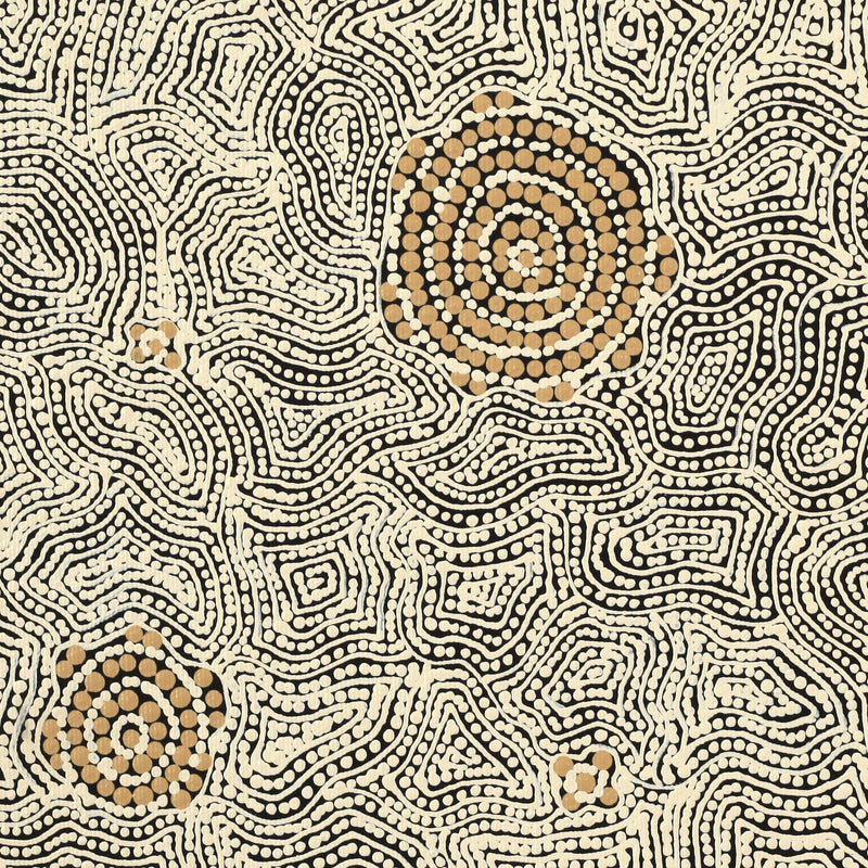 Aboriginal Artwork by Nathania Nangala Granites, Warlukurlangu Jukurrpa (Fire country Dreaming), 30x30cm