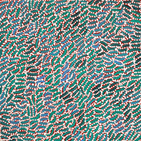 Aboriginal Artwork by Nathania Nangala Granites, Warlukurlangu Jukurrpa (Fire country Dreaming), 30x30cm