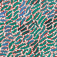Aboriginal Artwork by Nathania Nangala Granites, Warlukurlangu Jukurrpa (Fire country Dreaming), 30x30cm