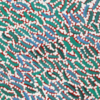 Aboriginal Artwork by Nathania Nangala Granites, Warlukurlangu Jukurrpa (Fire country Dreaming), 30x30cm