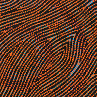 Aboriginal Artwork by Nathania Nangala Granites, Warlukurlangu Jukurrpa (Fire country Dreaming), 46x46cm
