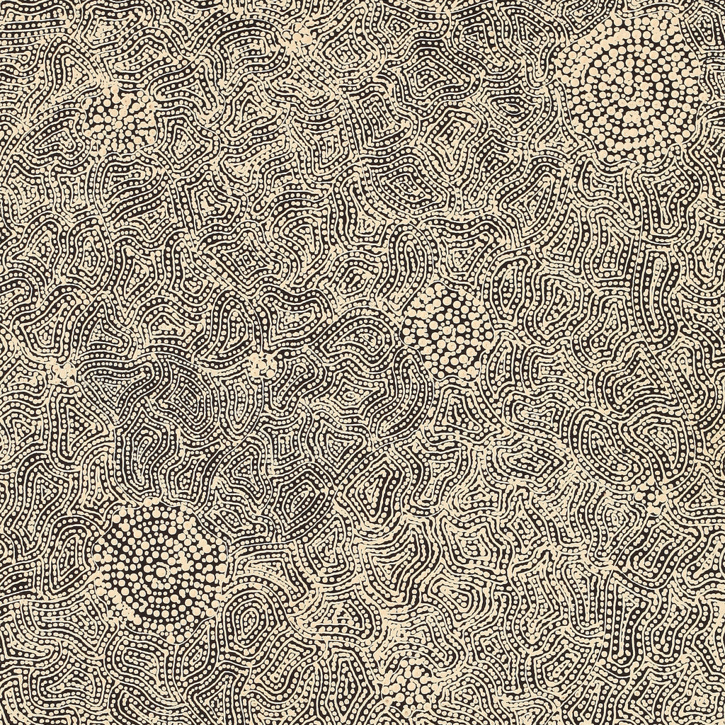 Aboriginal Artwork by Nathania Nangala Granites, Warlukurlangu Jukurrpa (Fire country Dreaming), 91x61cm