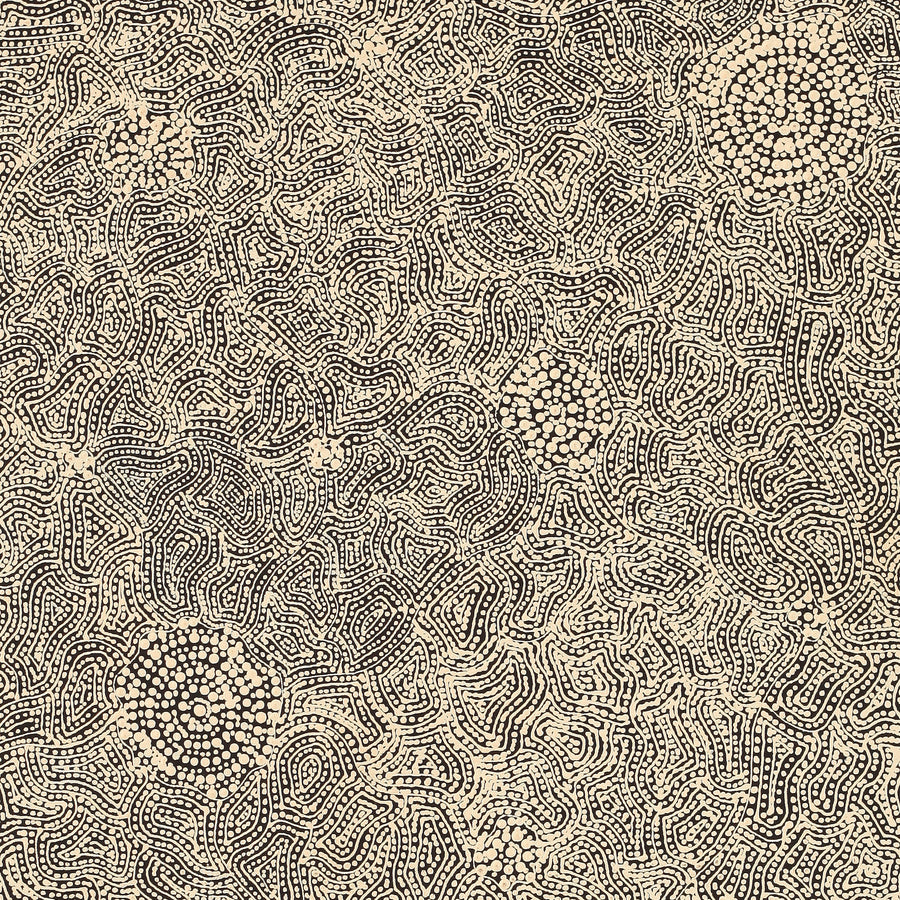 Aboriginal Artwork by Nathania Nangala Granites, Warlukurlangu Jukurrpa (Fire country Dreaming), 91x61cm
