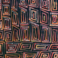 Aboriginal Artwork by Nathania Nangala Granites, Warlukurlangu Jukurrpa (Fire country Dreaming), 30x30cm