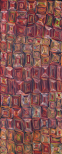 Aboriginal Artwork by Nathania Nangala Granites, Ngapa Jukurrpa (Water Dreaming) - Puyurru, 76x30cm