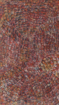 Aboriginal Artwork by Nathania Nangala Granites, Ngapa Jukurrpa (Water Dreaming) - Puyurru, 107x61cm