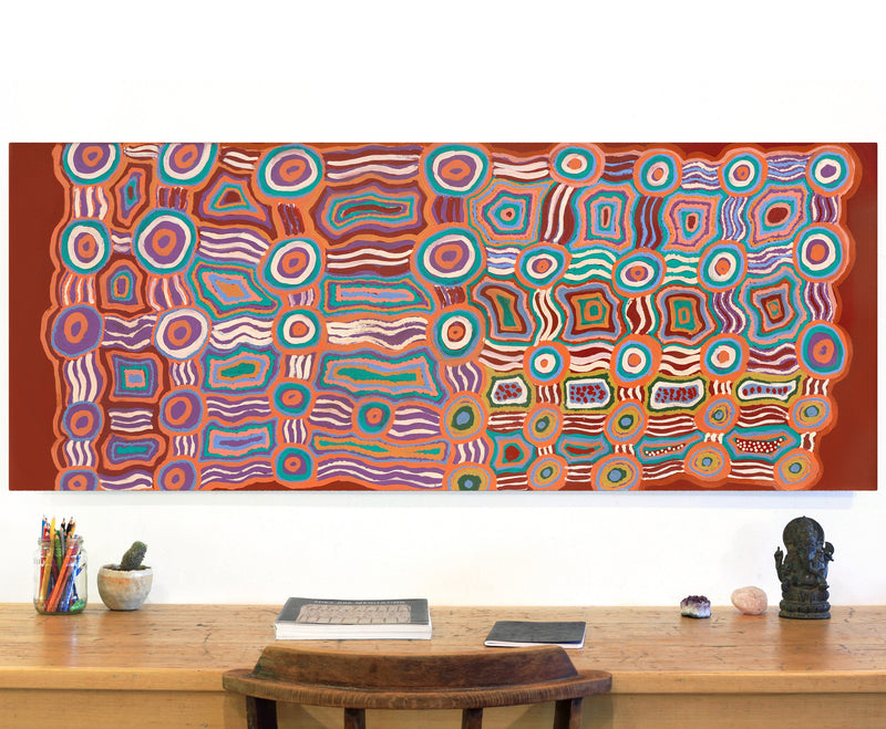 Aboriginal Artwork by Nellie Roberts Tjawina, Irlupa, 152x61cm