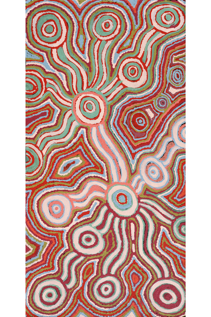 Aboriginal Artwork by Nellie Roberts Tjawina, Irlupa, 91x46cm