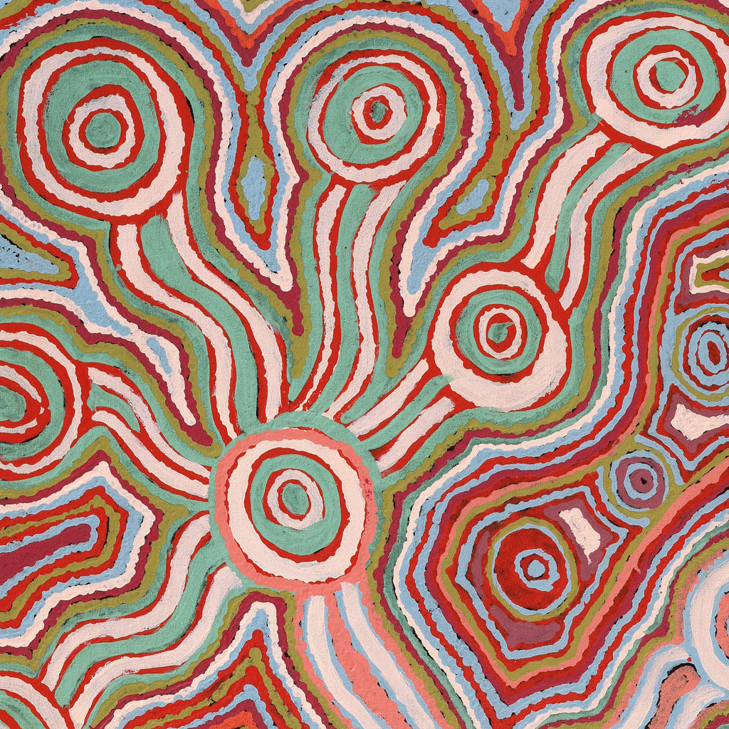Aboriginal Artwork by Nellie Roberts Tjawina, Irlupa, 91x46cm