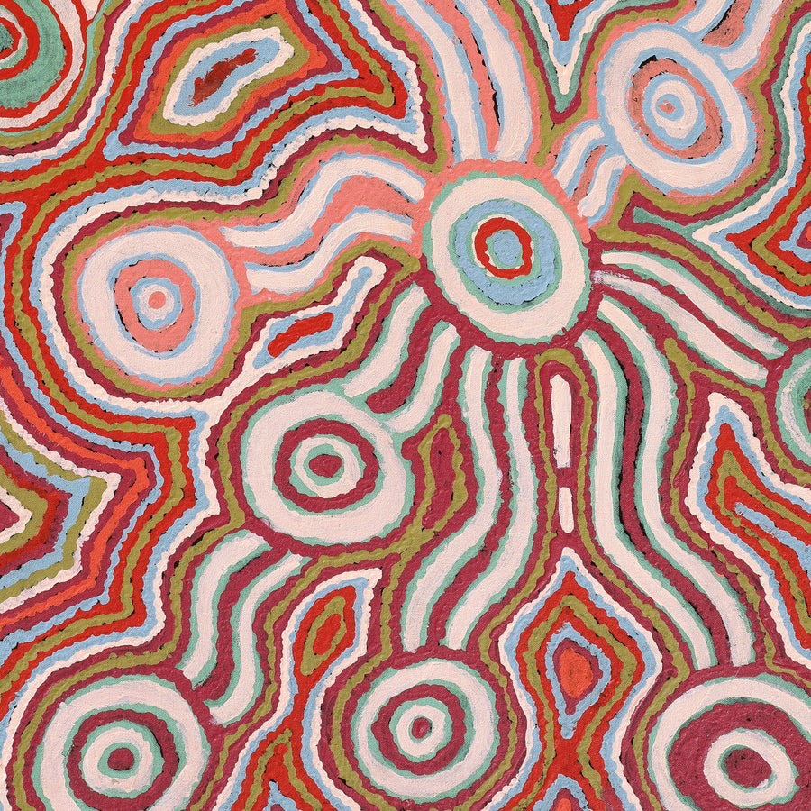 Aboriginal Artwork by Nellie Roberts Tjawina, Irlupa, 91x46cm
