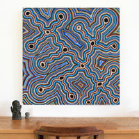 Aboriginal Artwork by Nellie Roberts Tjawina, Irrunytju minyma, 91x91cm