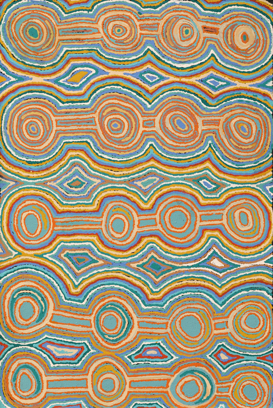 Aboriginal Artwork by Nellie Roberts Tjawina, Minyma Kutjara, 91x61cm