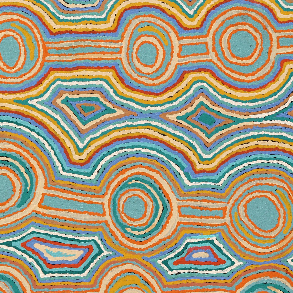 Aboriginal Artwork by Nellie Roberts Tjawina, Minyma Kutjara, 91x61cm