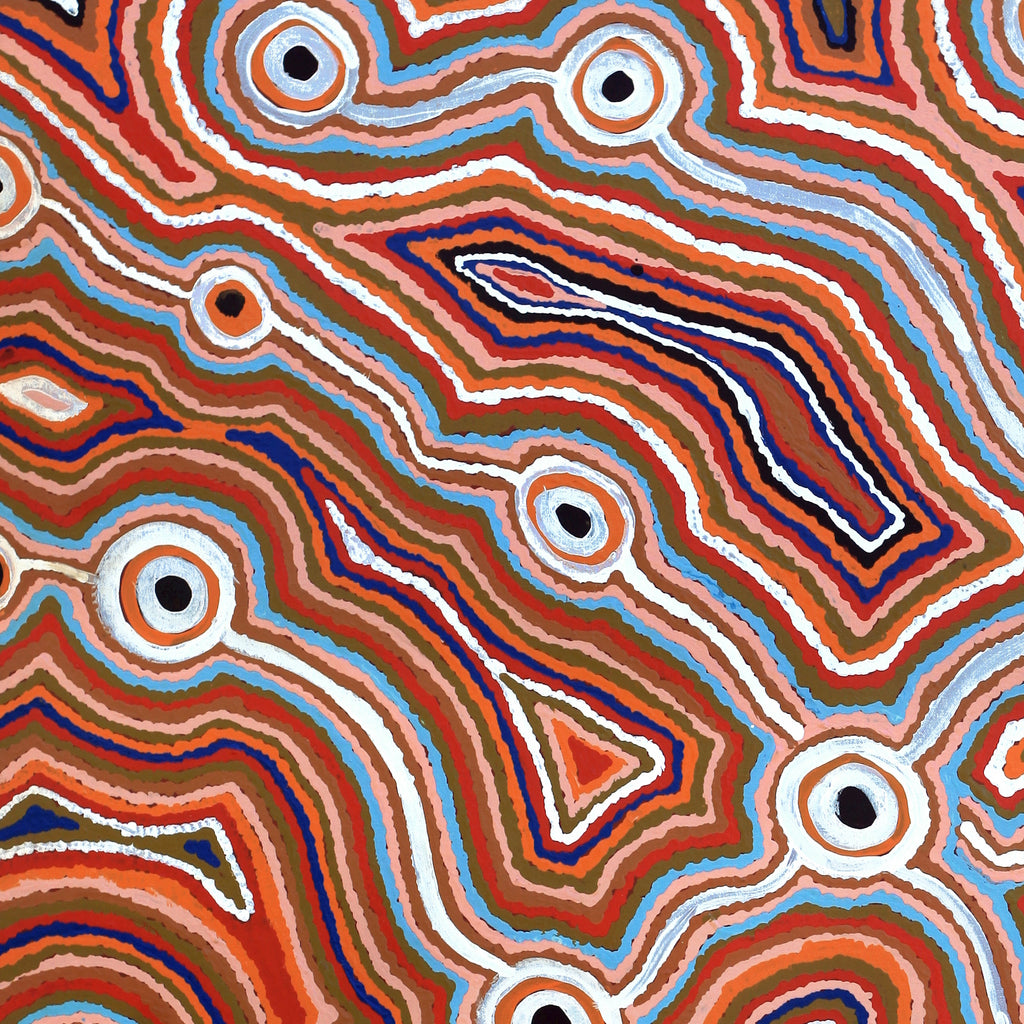 Aboriginal Artwork by Nellie Roberts Tjawina, Irrunytju minyma, 91x91cm