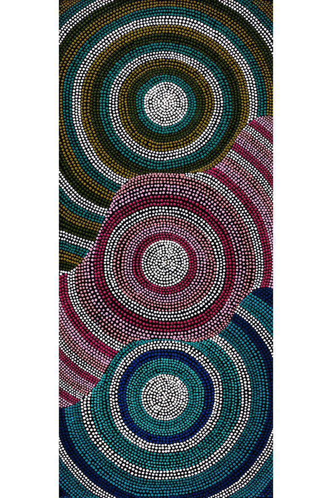 Aboriginal Artwork by Nariva Moketarinja, Walka Wiru Ngura Wiru, 107x46cm