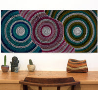 Aboriginal Artwork by Nariva Moketarinja, Walka Wiru Ngura Wiru, 107x46cm