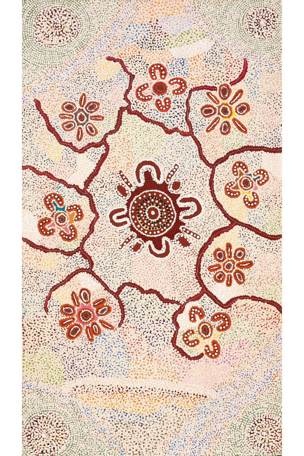 Aboriginal Artwork by Nicole Napaljarri Stevens, Karnta Jukurrpa (Womens Dreaming), 107x61cm