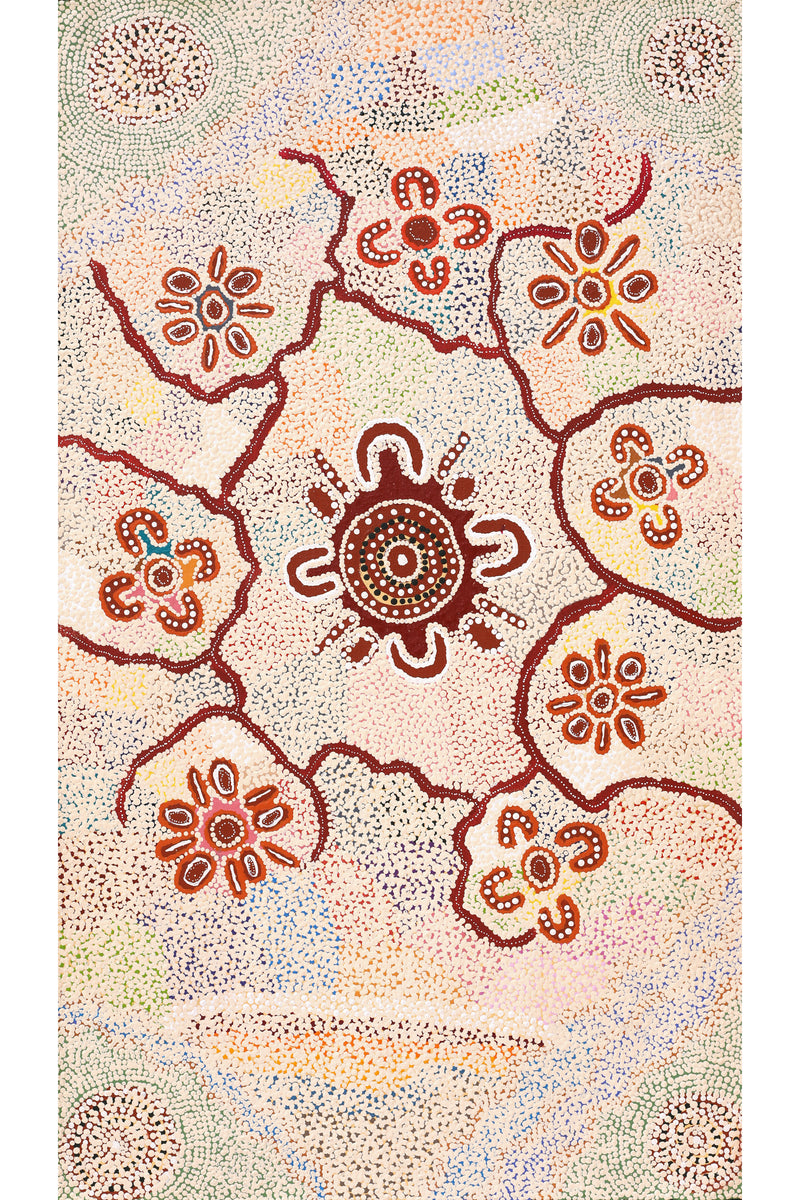 Aboriginal Art by Nicole Napaljarri Stevens, Karnta Jukurrpa (Womens Dreaming), 107x61cm - ART ARK®