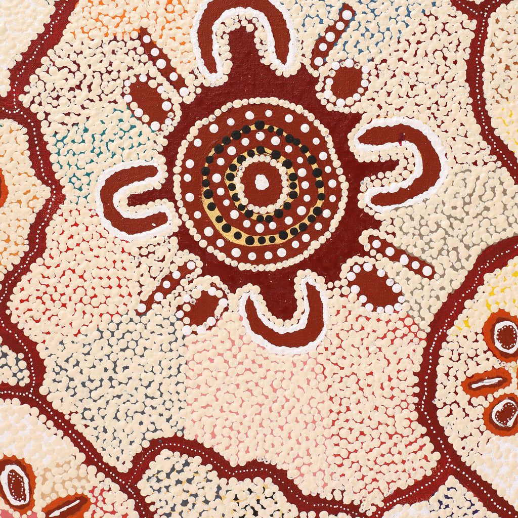 Aboriginal Artwork by Nicole Napaljarri Stevens, Karnta Jukurrpa (Womens Dreaming), 107x61cm