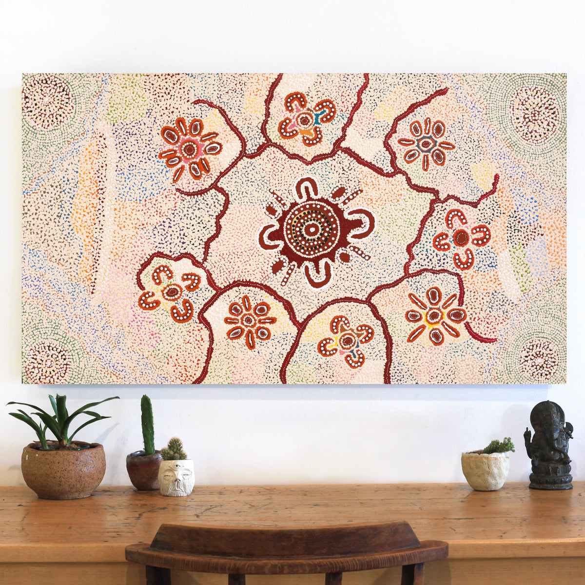 Aboriginal Art by Nicole Napaljarri Stevens, Karnta Jukurrpa (Womens Dreaming), 107x61cm - ART ARK®