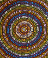 Aboriginal Artwork by Nicole Napaljarri Stevens, Ngapa Jukurrpa (Water Dreaming) - Mikanji, 76x61cm