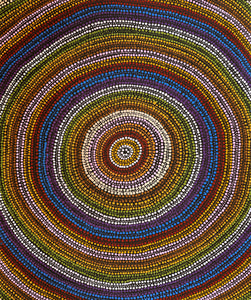 Aboriginal Artwork by Nicole Napaljarri Stevens, Ngapa Jukurrpa (Water Dreaming) - Mikanji, 76x61cm - ART ARK®