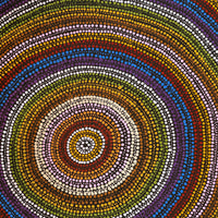 Aboriginal Artwork by Nicole Napaljarri Stevens, Ngapa Jukurrpa (Water Dreaming) - Mikanji, 76x61cm